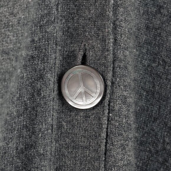 Queene and Belle Grey Cashmere Intarsia V-Neck Cardigan - Picture 8 of 11